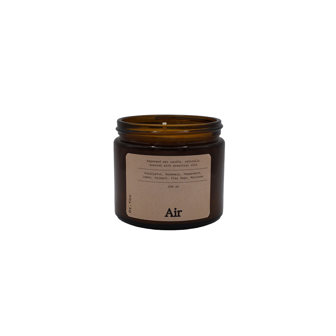 Air Candle by Dr.You – citrus and mint blend with eucalyptus and peppermint to refresh your space and uplift your mood