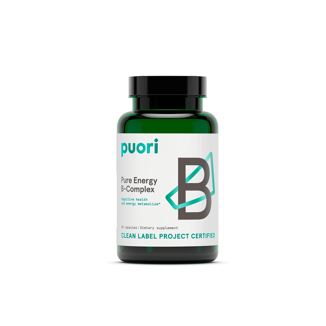 B-Complex Pure Energy by Puori – essential B vitamins to support energy levels and cognitive function