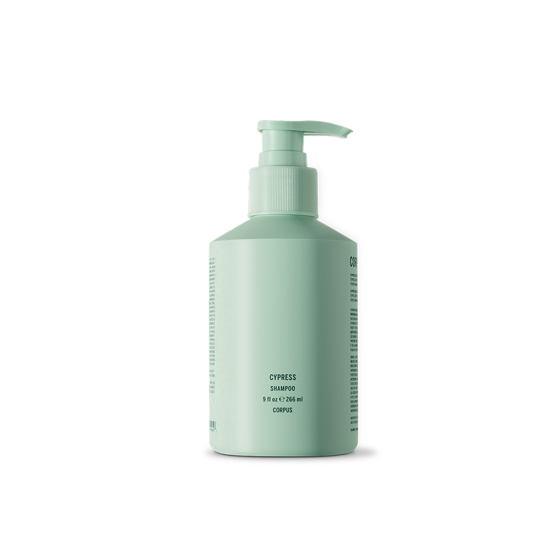 Cypress Shampoo by Corpus – invigorating plant-based shampoo with rice protein and vegan squalane to cleanse, nourish, and strengthen hair