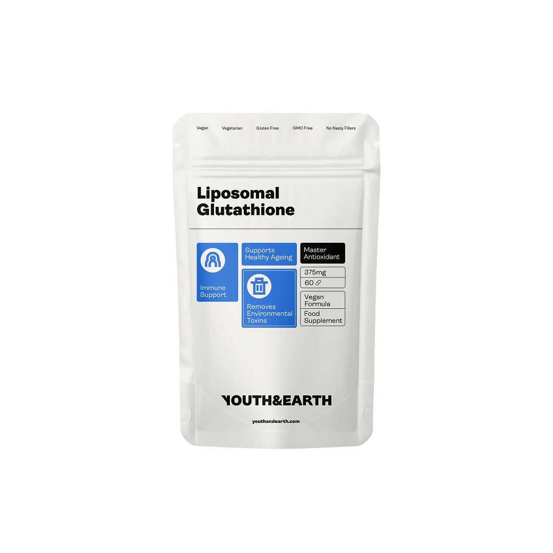 Liposomal Glutathione Capsules by Youth & Earth – antioxidant supplement for cellular protection and detox support