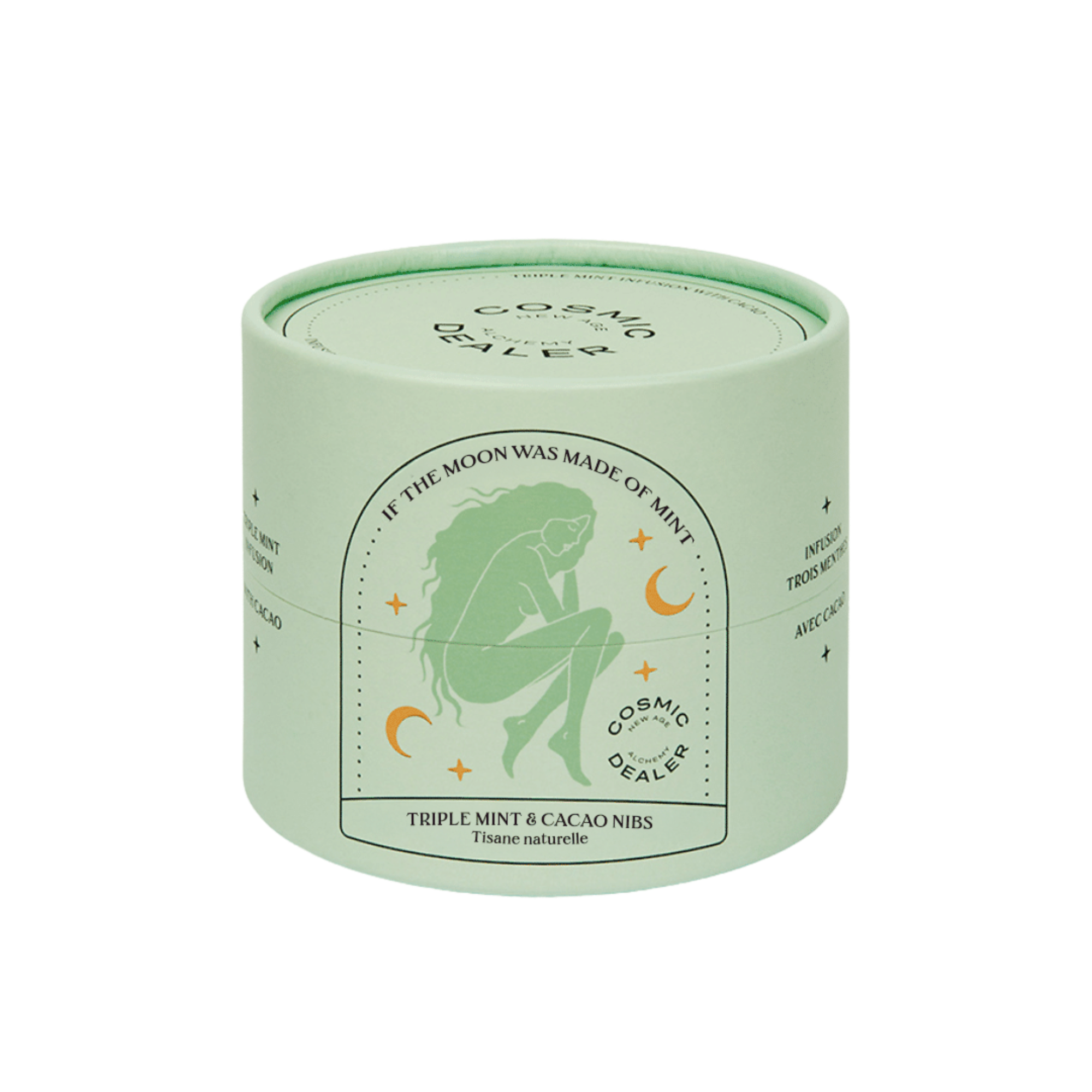 If the Moon Was Made of Mint – a refreshing herbal infusion with triple mint, raw cacao nibs, and pink peppercorns by Cosmic Dealer