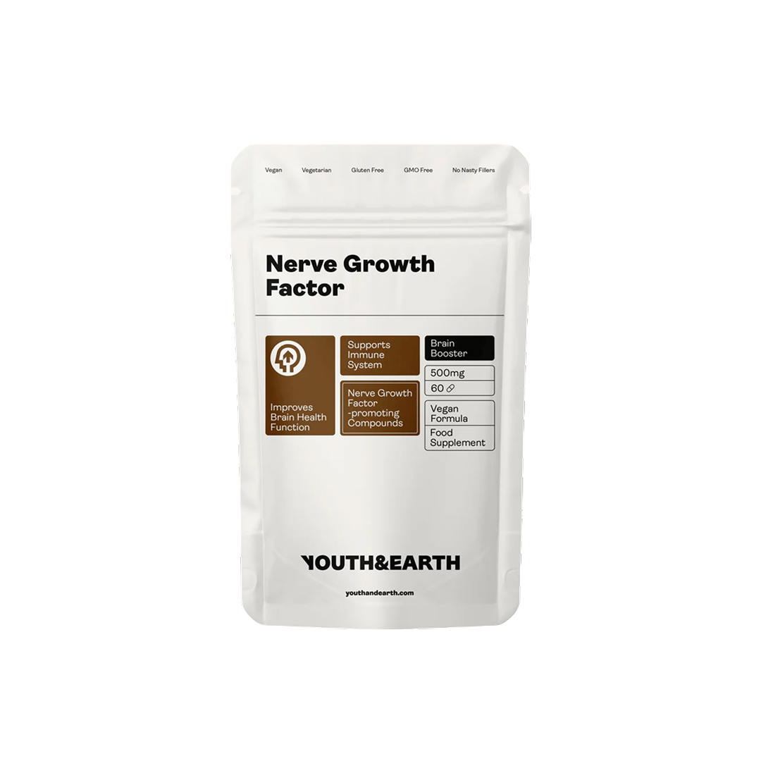 Nerve Growth Factor Capsules by Youth & Earth – with Lion's Mane, Rhodiola, and Ginseng for brain health and cognitive support