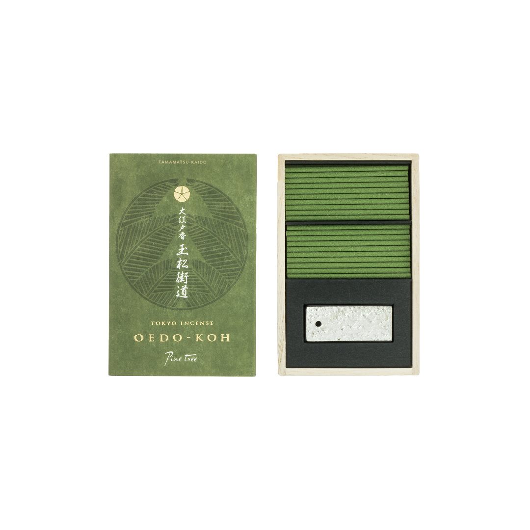Oedo-Koh Premium Pine Tree Incense by Tierra Zen – crisp woody aroma inspired by Edo-era pines, evoking clarity, strength, and renewal