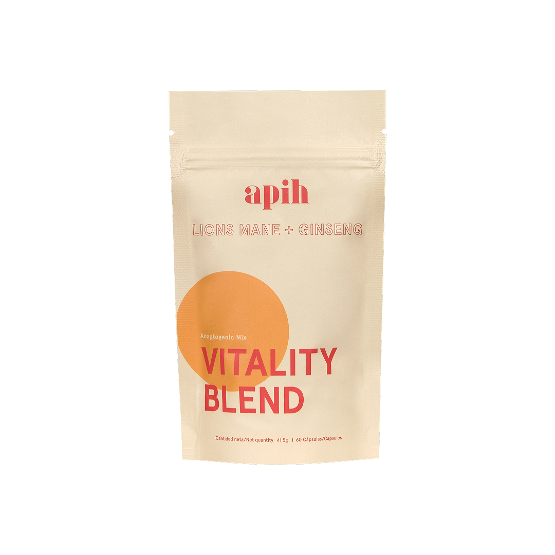 Vitality Blend by Apih – capsules with lion’s mane, ginseng, and vitamins for focus, clarity, and immune support
