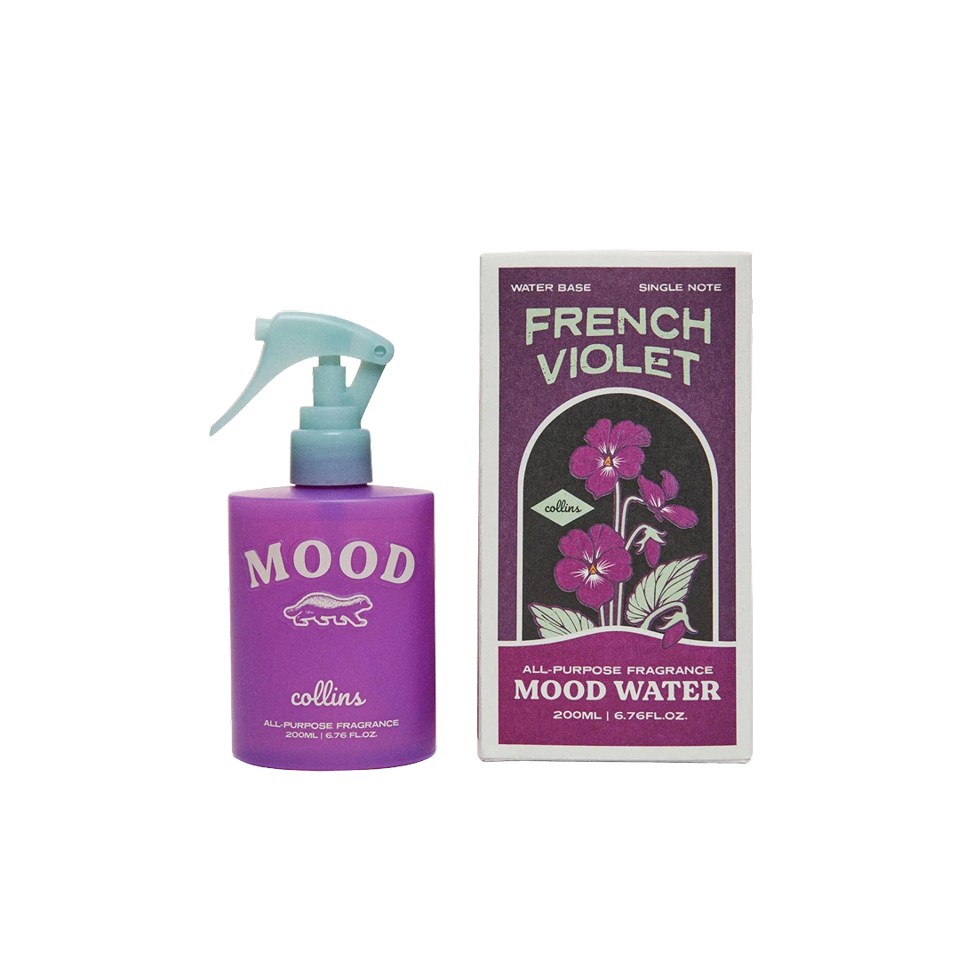 Mood Water French Violet by Collins – natural floral fragrance mist for skin, fabrics, or as a calming pillow spray