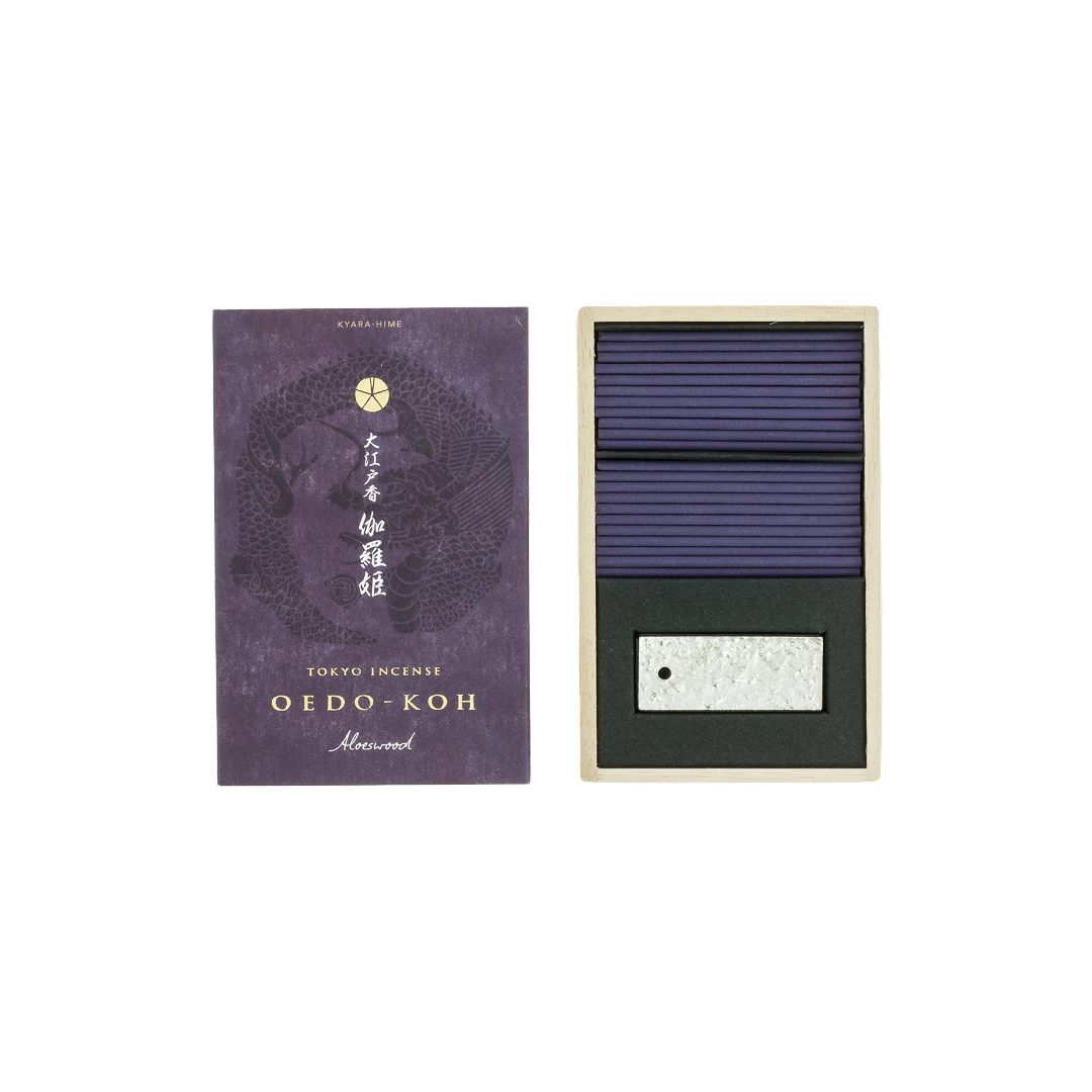 Oedo-Koh Premium Aloeswood Incense by Tierra Zen – rich, smoky agarwood scent inspired by Edo-era Japan and spiritual rituals