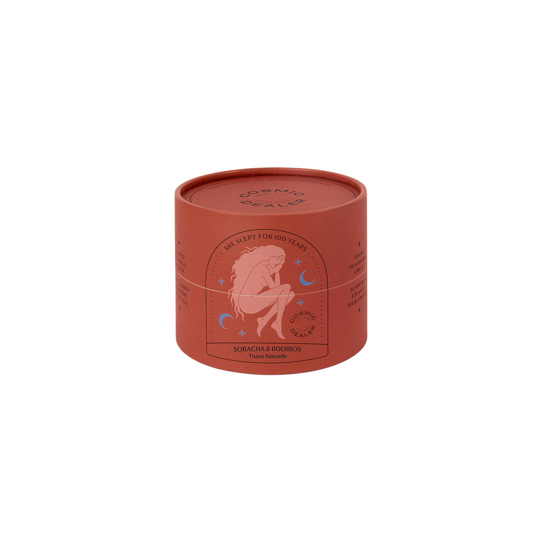 She Slept for 100 Years – a calming herbal infusion with roasted buckwheat, rooibos, cinnamon, star anise, and fennel by Cosmic Dealer